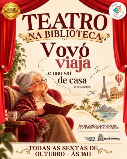 Biblioteca Municipal de Itapetininga recebe peça teatral gratuita sobre imaginação e memórias
